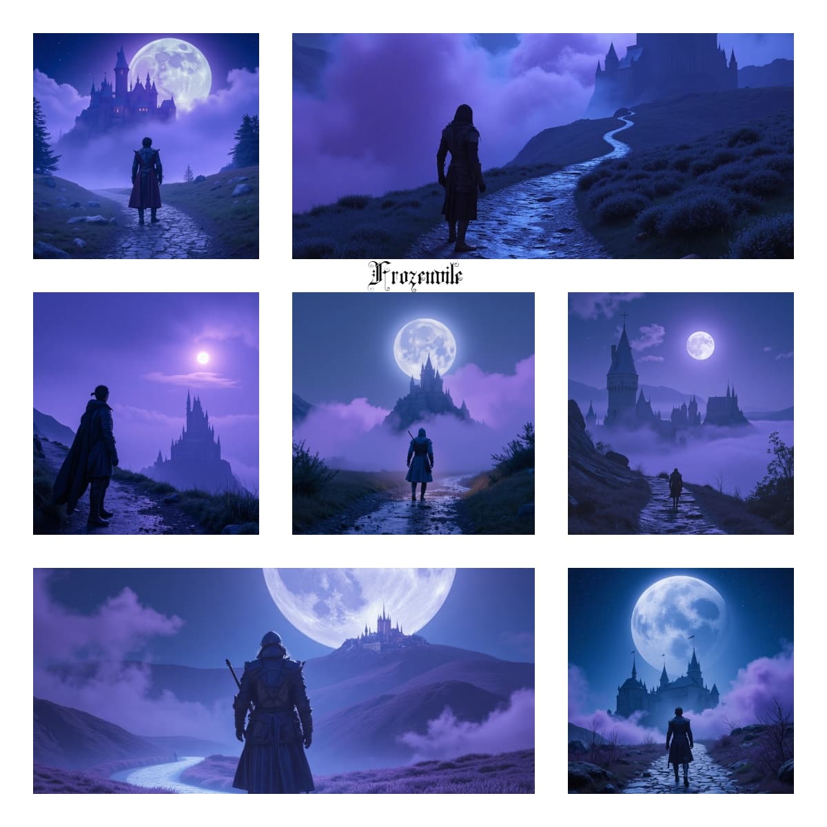 Path to the Enchanted Castle: Фэнтезийный пак обложек в лунном сиянии