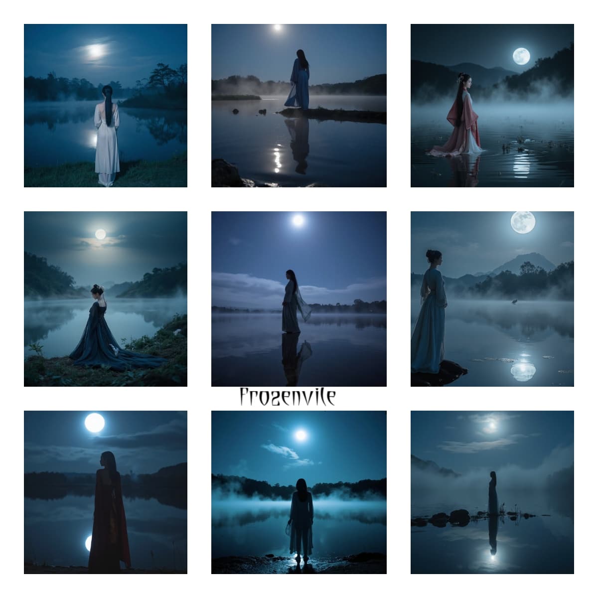 Moonlit Serenity: Пак из 18 кинематографичных обложек в восточном стиле