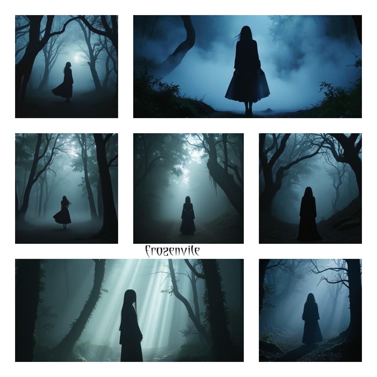 Туманный лес и силуэты одиночества — пак из 8 дарк-эмбиент обложек